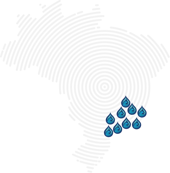 Mapa do Brasil com as regiões de atuação da Hidrogesp